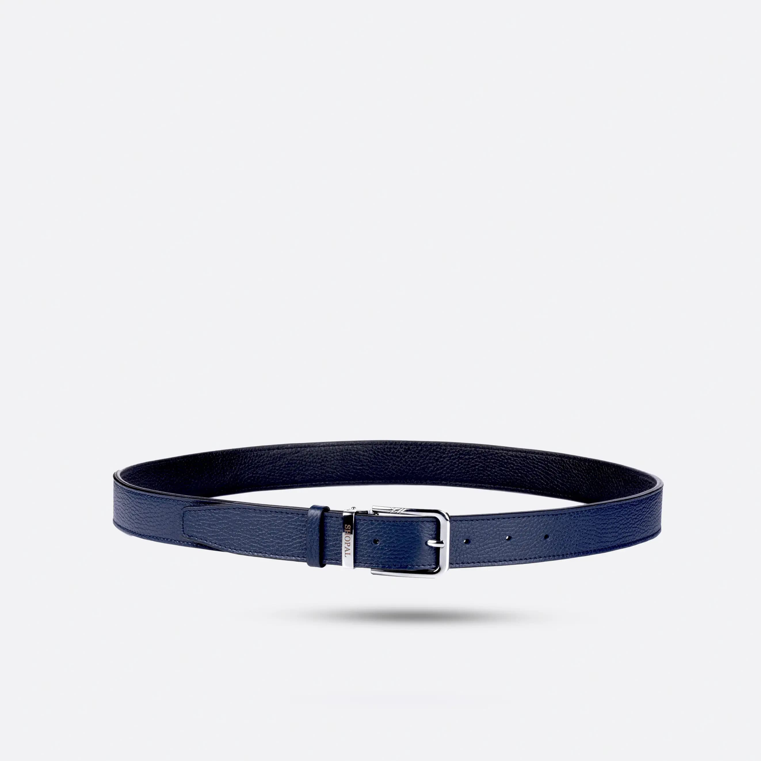 Ceinture en cuir homme Bleu - Noir