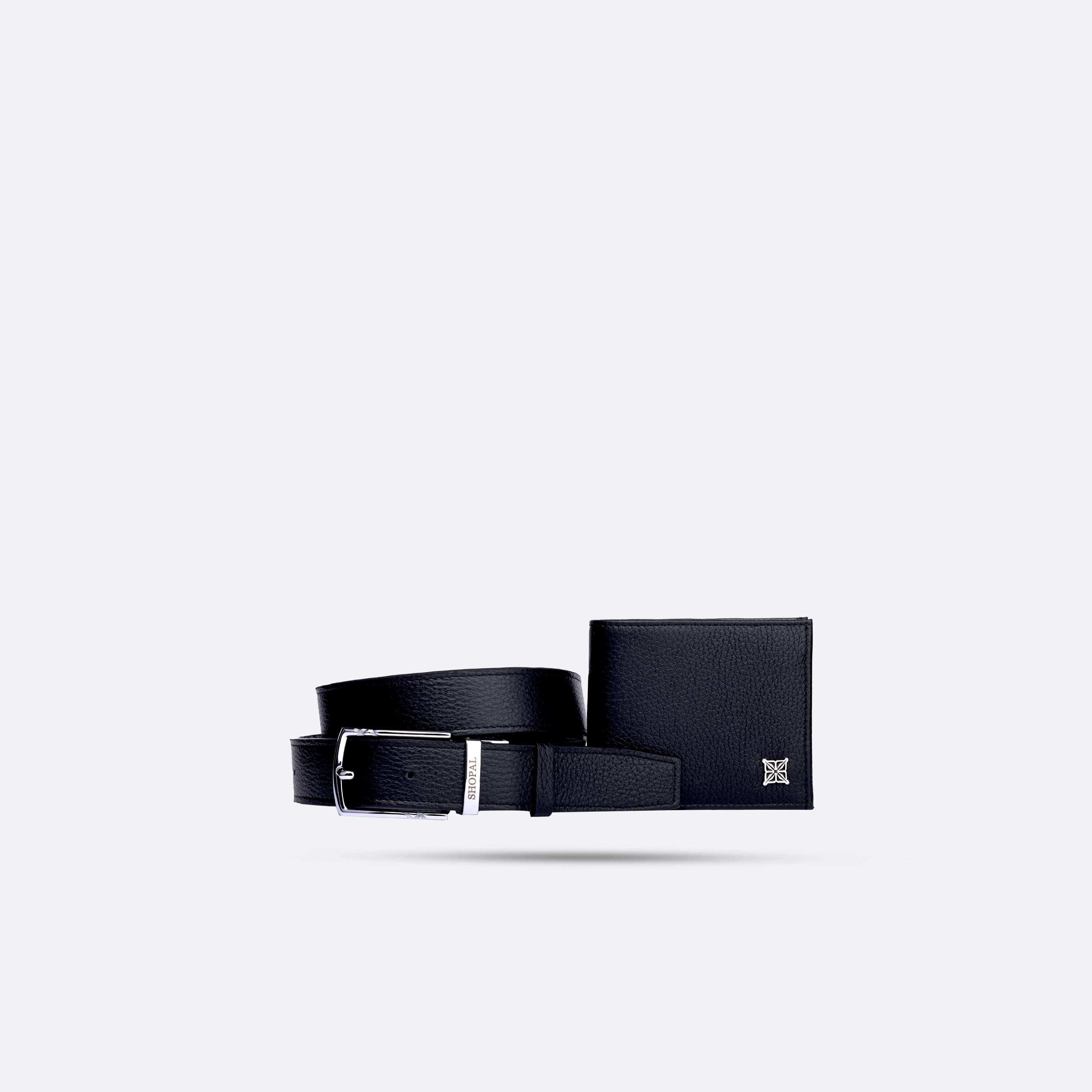 Coffret portefeuille - ceinture en cuir 