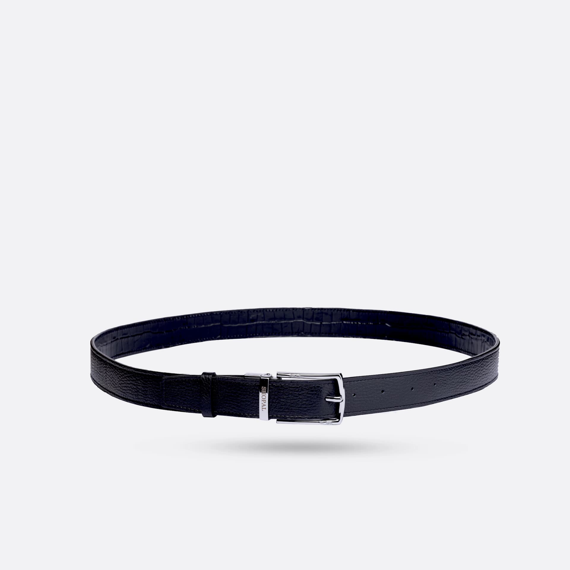 coffret portefeuille compact  - ceinture en cuir noir  - Image 3