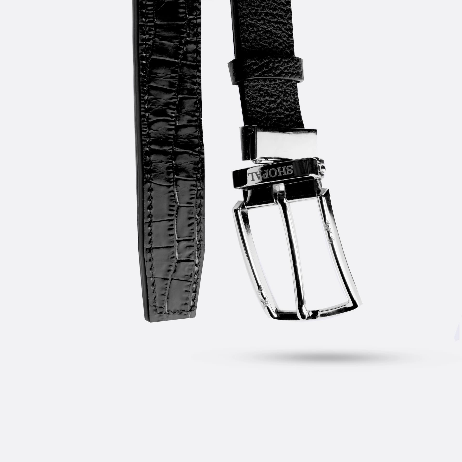 coffret portefeuille compact  - ceinture en cuir noir  - Image 4